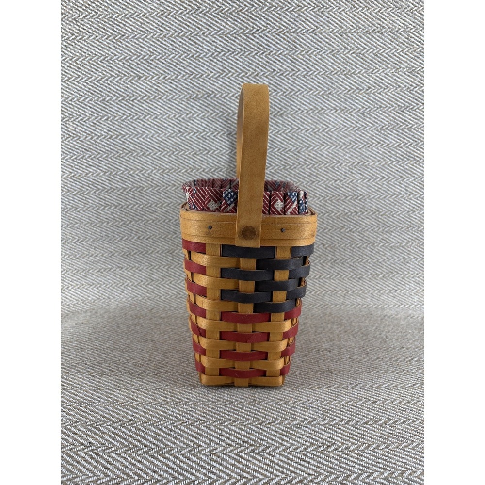 Longaberger 25th Anniversary Flag Basket with Liner & Protector - Picture 3 of 10